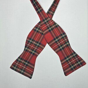 VINTAGE Ralph Lauren Polo Bow Tie Mens Silk Made in USA Plaid Red Multicolored